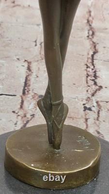 Large Bronze Sculpture of a Ballerina Dancer, Art Deco, Signed by Milo