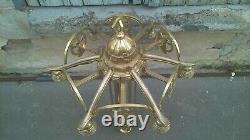 Large Chandelier In Bronze And Brass Period Art Deco