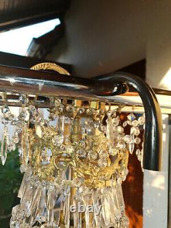 Large Chandelier In Bronze And Crystal