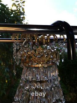 Large Chandelier In Bronze And Crystal