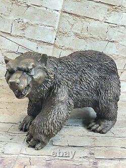 Large Exterior Garden Park Cabin Bears Standing Bronze Sculpture Statue Art Deco