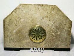Large Pure Pendulum Art Deco Marble Bronze Panthers French Clock