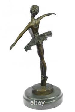 Large Signed Art Deco Ballerina Dancer by Milo Bronze Sculpture Statue Gift
