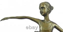 Large Signed Art Deco Ballerina Dancer by Milo Bronze Sculpture Statue Gift