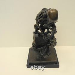Large Skeleton The Thinker Statue Sculpture Art Deco Style Art Nouveau Style Bro