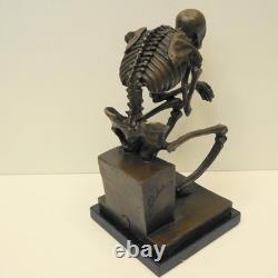Large Skeleton The Thinker Statue Sculpture Art Deco Style Art Nouveau Style Bro