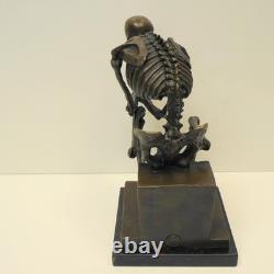 Large Skeleton The Thinker Statue Sculpture Art Deco Style Art Nouveau Style Bro