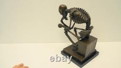 Large Skeleton The Thinker Statue Sculpture Art Deco Style Art Nouveau Style Bro