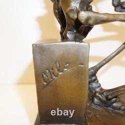 Large Skeleton The Thinker Statue Sculpture Art Deco Style Art Nouveau Style Bro