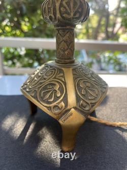Le Verrier Art Deco bronze table lamp, H. 20 cm