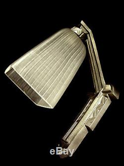 Lebreton & Usdin Applies Modernist Art Deco Bronze And Nickel Tulip 1930