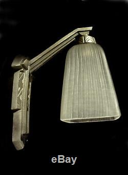 Lebreton & Usdin Applies Modernist Art Deco Bronze And Nickel Tulip 1930