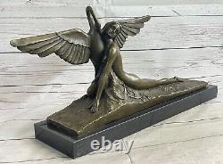 Leda and the Swan: Mythology Bronze Art Deco Sculpture Figurine Statue Opening