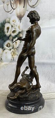 Louis (loys) Bronze Potet Lion Man Art Deco Figurine Mythic Statue