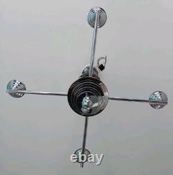 Lustre Art Deco Bauhaus Modernist Silvered Bronze