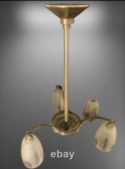 Lustre Art Deco Silver Bronze Nickel Dlg Genet Michon Hettier Vincent Degué