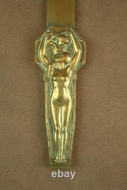 MAGNIFICENT BRONZE ART DECO PAPER CUTTER NUDE WOMAN Lucien BAZOR (1889-1974)