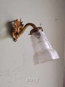 MOUYNET Bronze Gilded Wall Light and Art Deco Tulips 1930