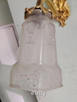 MOUYNET Bronze Gilded Wall Light and Art Deco Tulips 1930