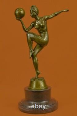 Main Maurice Guiraud-riviere Dancer Bronze Modeled As Art Deco Women