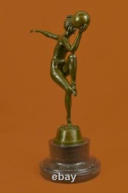 Main Maurice Guiraud-riviere Dancer Bronze Modeled As Art Deco Women