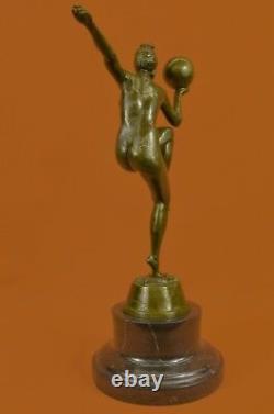 Main Maurice Guiraud-riviere Dancer Bronze Modeled As Art Deco Women