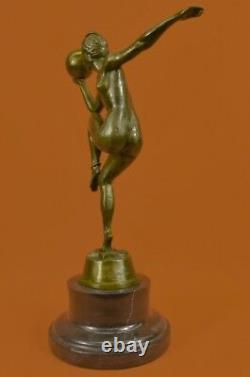 Main Maurice Guiraud-riviere Dancer Bronze Modeled As Art Deco Women