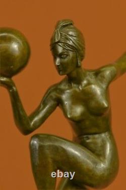 Main Maurice Guiraud-riviere Dancer Bronze Modeled As Art Deco Women