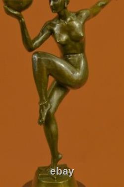 Main Maurice Guiraud-riviere Dancer Bronze Modeled As Art Deco Women