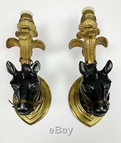 Maison Jansen Pair From Apppliques Of 50 Years Of Bronze Horse Head