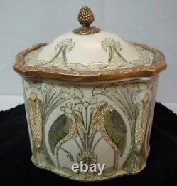 Marabout Bird Jewelry Box Art Deco Art Nouveau Style Porcelain Ceramic