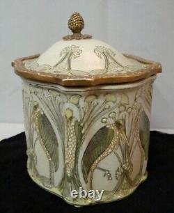 Marabout Bird Jewelry Box Art Deco Art Nouveau Style Porcelain Ceramic