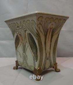 Marabout Bird Vase in Art Deco and Art Nouveau Style Porcelain