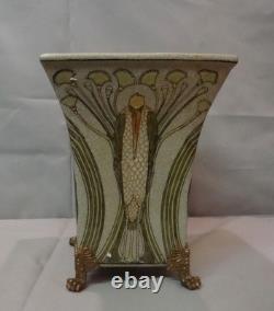 Marabout Bird Vase in Art Deco and Art Nouveau Style Porcelain