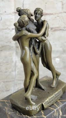 Marbled Bronze Art Sculpture, Art Deco Mythology, The Three Graces, Nude Canova