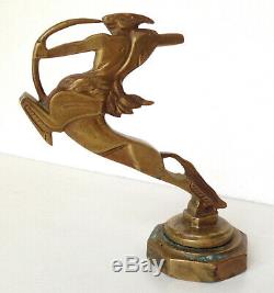 Mascot Signed Bazin Bronze Centaure Radiator Cap Art Deco