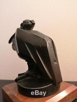 Max Le Verrier / Artus Bronze Pelican Beginning Xxth Art Deco Mascotte Auto