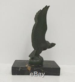 Max Le Verrier Broken Sculpture Vulture Bird Regulates Bronze Iron Art Deco 1930