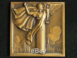 Medaille Art Deco Bronze P. Turin International Exposition De Bruxelles 1935