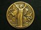 Medal Bronze Art Deco 68mm Jean Vernon Normandy 1935 Havre New York