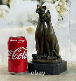 Miguel Lopez Signed Bronze Cat Sculpture Statue Art Deco Middle Century Opens