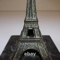 Miniature Sculpture Tower Effel Bronze Marble 1930 Art Deco Paris France N6448