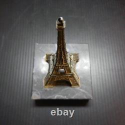 Miniature Sculpture Tower Effel Bronze Marble 1930 Art Deco Paris France N6448