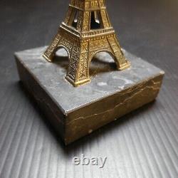 Miniature Sculpture Tower Effel Bronze Marble 1930 Art Deco Paris France N6448