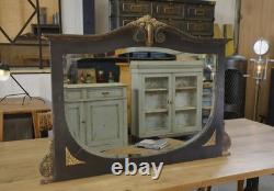 Mirror with wood and bronze ornament Art Deco 1930s