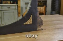 Mirror with wood and bronze ornament Art Deco 1930s