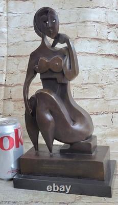 Modern Abstract Art Bronze Sculpture Figurine Nude Woman Art Deco