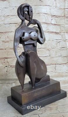 Modern Abstract Art Bronze Sculpture Figurine Nude Woman Art Deco