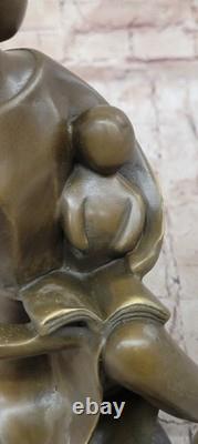 Modern Art Deco Bronze Sculpture Art Nouveau Newborn Baby Signed Original Mother Statue