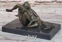 Modern Art Deco Bronze Sculpture Erotic Woman Metal Hand Chair Decor